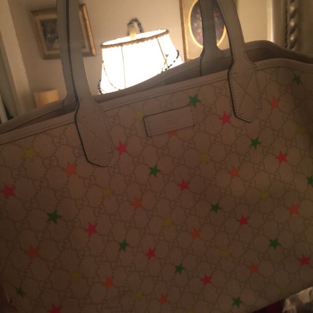 Limited edition Gucci handbag w neon stars